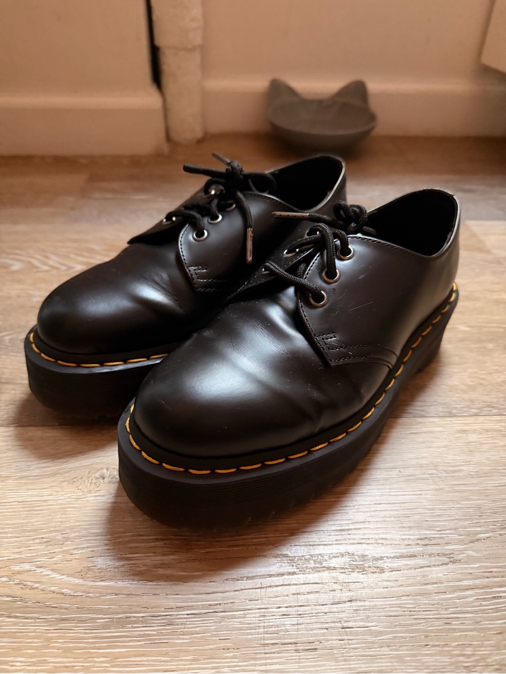Dr. Martens Black Platform Oxfords